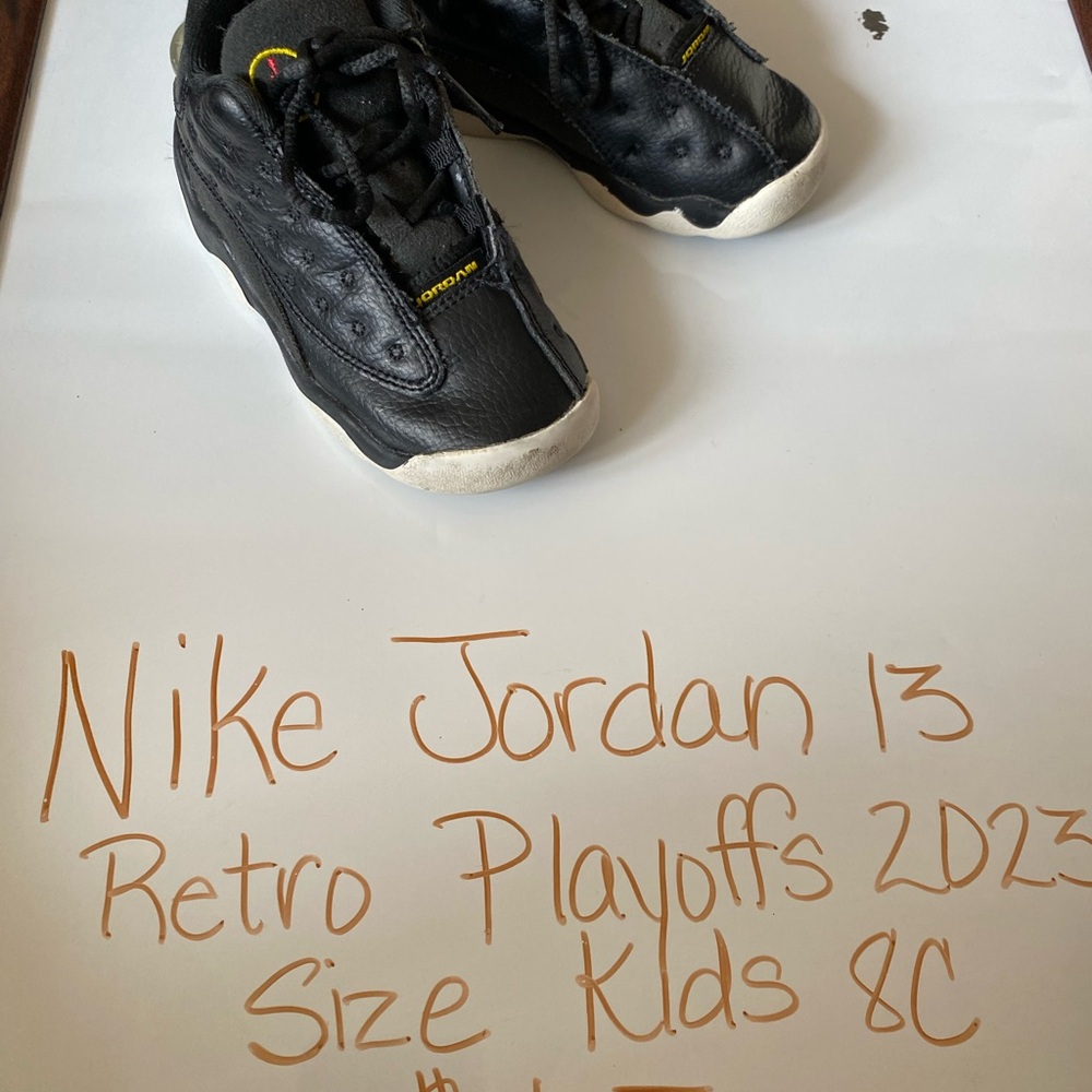 Nike Jordan 13 Kids Black with Yellow Accents